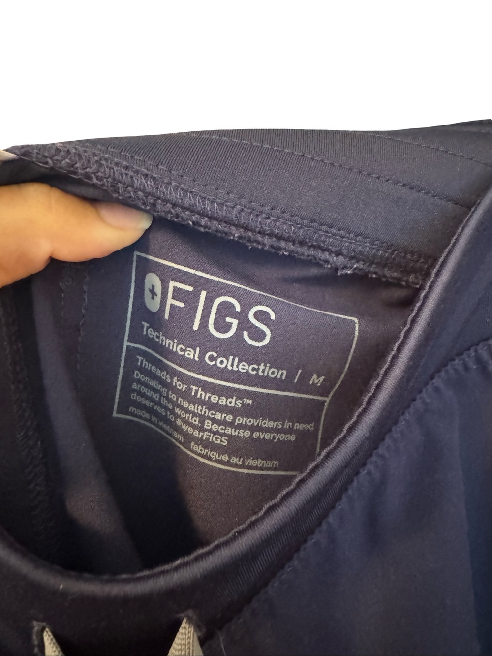 FIGS Navy Straight-Leg Scrub Pants with Drawstring Waist - Picture 9 of 10